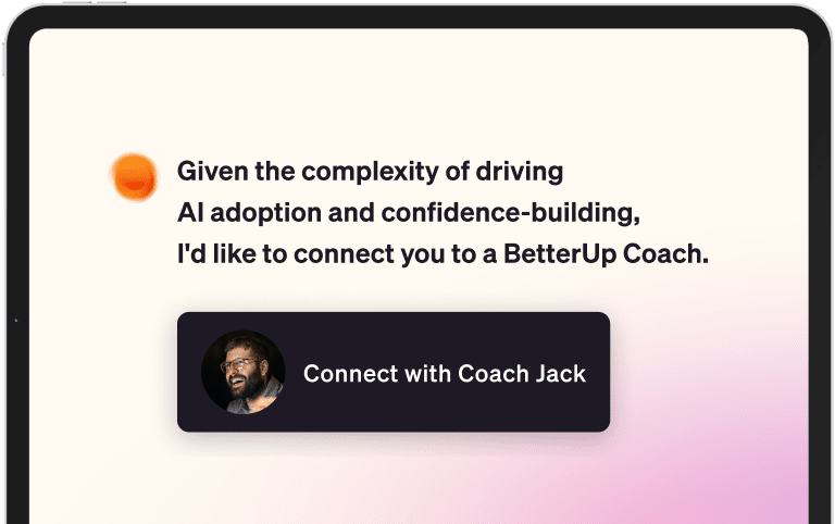 Screen showing human coach intervention