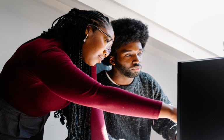 engaged users looking at a screen
